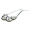 Haarkam zilverkleurig strass parel paars