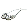 Haarkam zilverkleurig strass parel paars