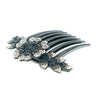 Haarkam zwart bloem met bladeren