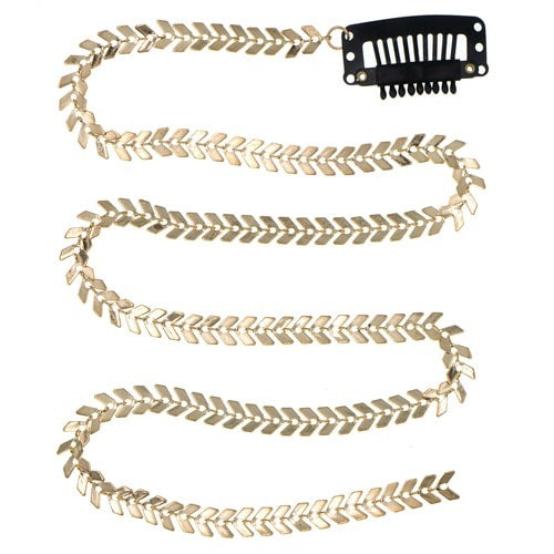 Haarketting arrow verticaal goudkleurig