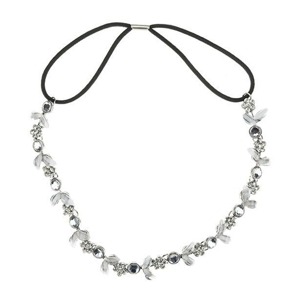 Haarketting bloemenkrans kleur zilverkleurig
