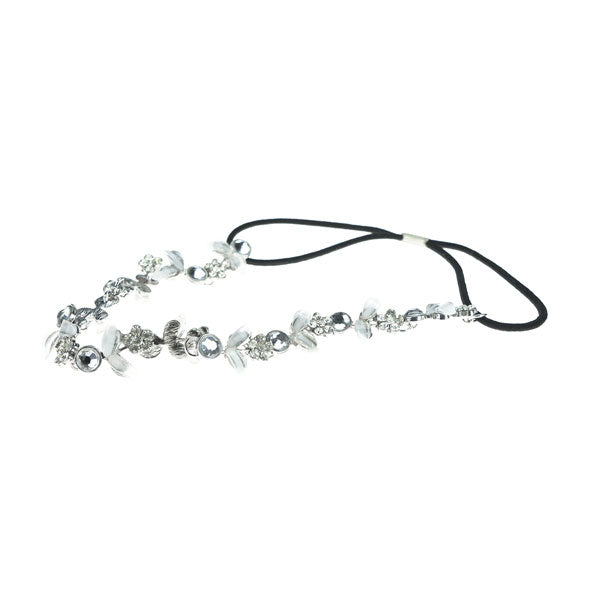 Haarketting bloemenkrans kleur zilverkleurig