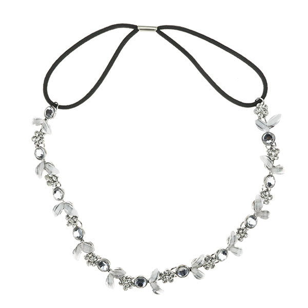 Haarketting bloemenkrans kleur zilverkleurig