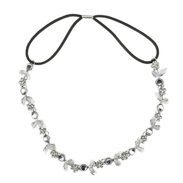 Haarketting bloemenkrans kleur zilverkleurig