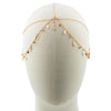 Haarketting goudkleurig leaves en strass steentjes