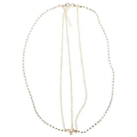 Haarketting goudkleurig strass steentjes vierkant