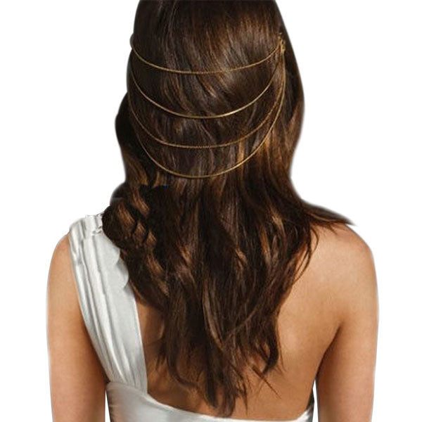 Haarketting met haarkammetjes goudkleurig