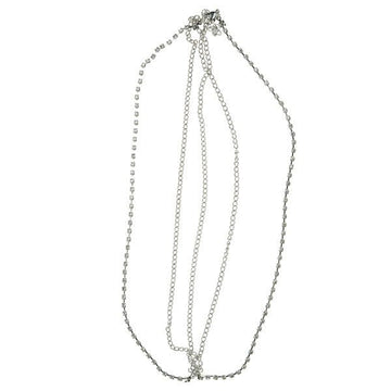 Haarketting zilverkleurig strass steentjes vierkant