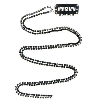 Haarketting zwart verticaal vierkant