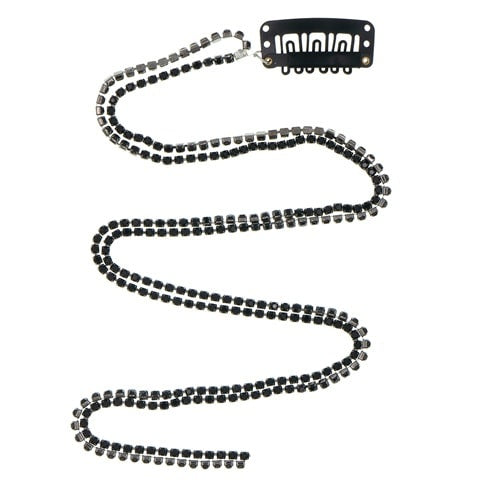 Haarketting zwart verticaal vierkant