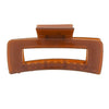 Haarklem rechthoek basic glans large bruin/rood