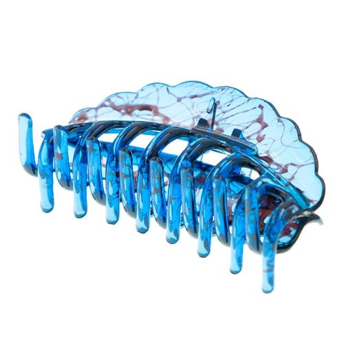 Haarklem blauw transparant artistiek