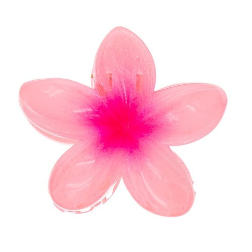 Haarklem glanzende bloem roze