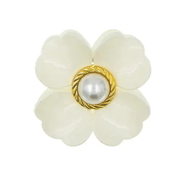 Haarklem crèmekleurig luxe flower