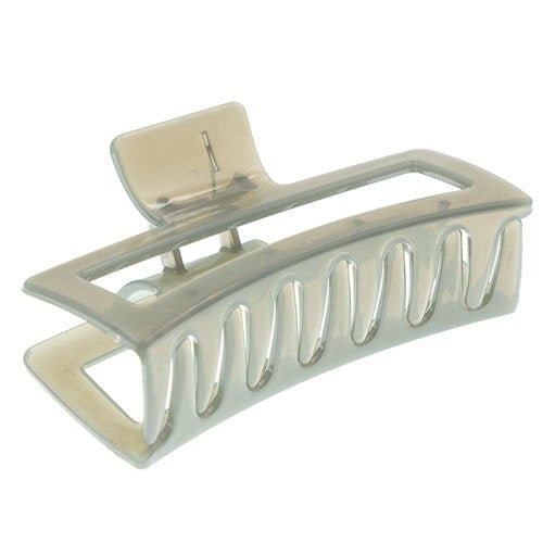 Haarklem rechthoek basic glans XL grijs voor lang en dik haar.