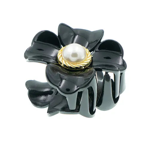 Haarklem zwart luxe flower
