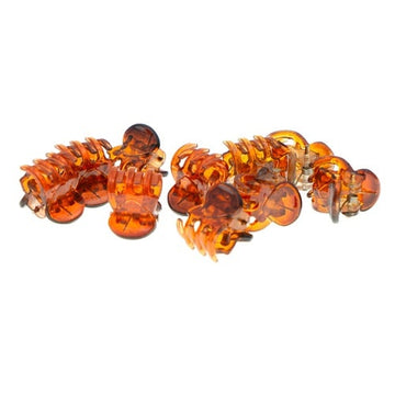 Haarklemmetjes kunststof bruin mini 10 stuks