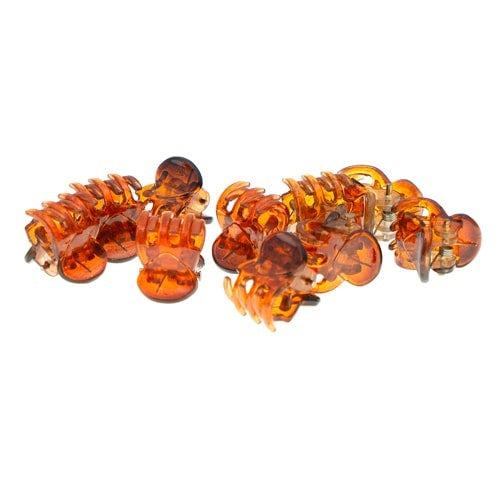 Haarklemmetjes kunststof bruin mini 10 stuks