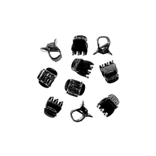 Haarklemmetjes kunststof mini zwart 10 stuks