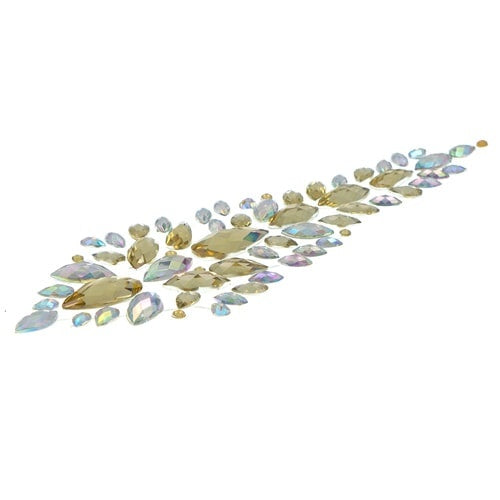 Haarkristallen sticker 60 stuks parelmoer/goudkleurig