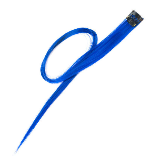 Haarlok met een clip large in de kleur blauw