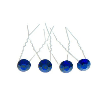 Haarpinnen met facetsteen in de kleur blauw 4 stuks