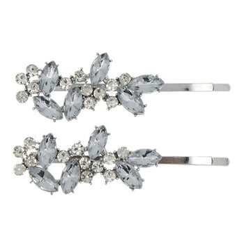 Haarschuifjes zilverkleurig strass steentjes
