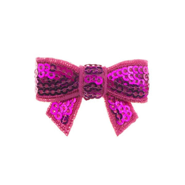 Haarstrikje klein pailletten in de kleur fuchsia