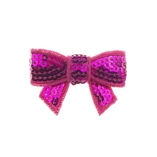 Haarstrikje klein pailletten in de kleur fuchsia