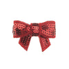 Haarstrikje klein pailletten in de kleur rood
