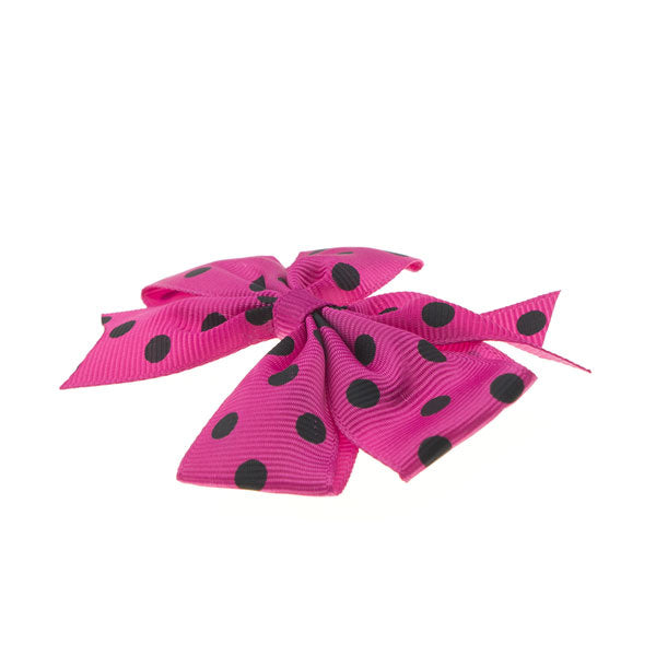 Haarstrikje polkadot in de kleur fuchsia