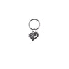 Hair ring met bedel hart zilverkleurig