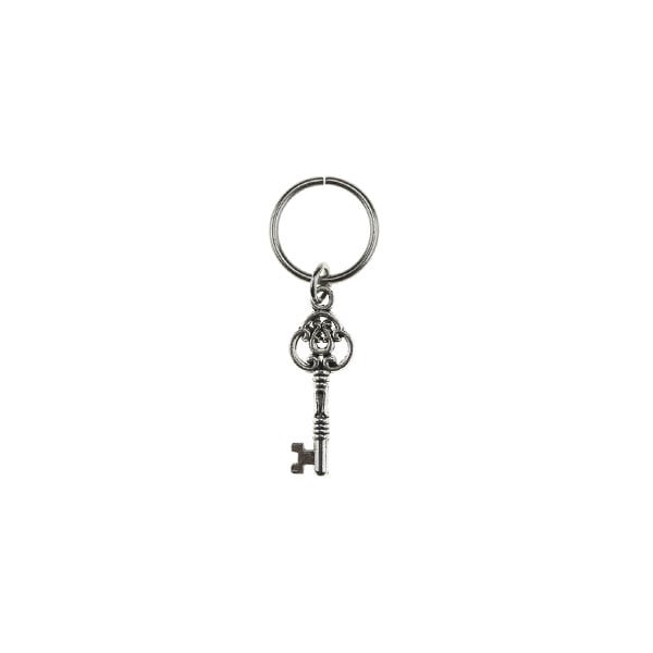 Hair ring met bedel sleutel zilverkleurig