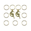 Hair rings 9 stuks met 2 bedels elfje goudkleurig