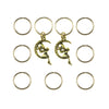 Hair rings 9 stuks met 2 bedels elfje goudkleurig