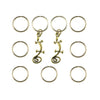 Hair rings 9 stuks met 2 bedels salamander goudkleurig