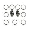 Hair rings 9 stuks met 2 bedels skull zilverkleurig