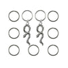 Hair rings 9 stuks met 2 bedels slang zilverkleurig