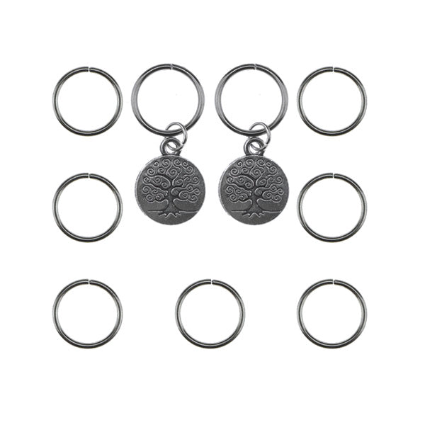 Hair rings 9 stuks met 2 bedels tree of life