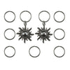 Hair rings 9 stuks met 2 bedels zon zilverkleurig
