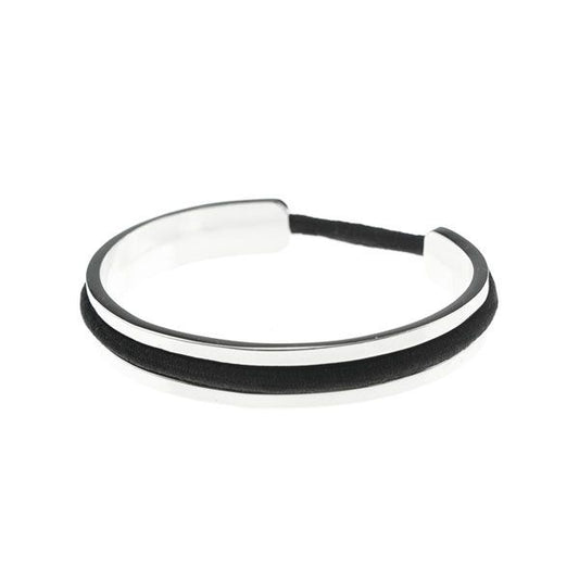 Luxe armband met haarelastiek zilverkleurig