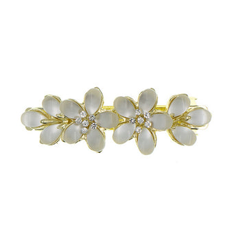 Patentspeld met bloemen goudkleurig