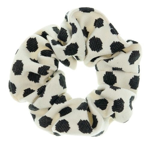 Scrunchie crèmekleurig zwarte stip
