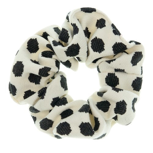 Scrunchie crèmekleurig zwarte stip