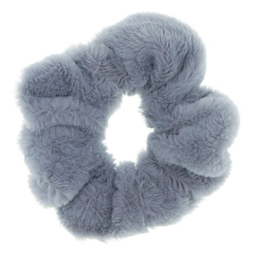 Scrunchie fluffy grijs