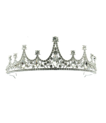 Tiara zilverkleurig kroonjuweel van voren