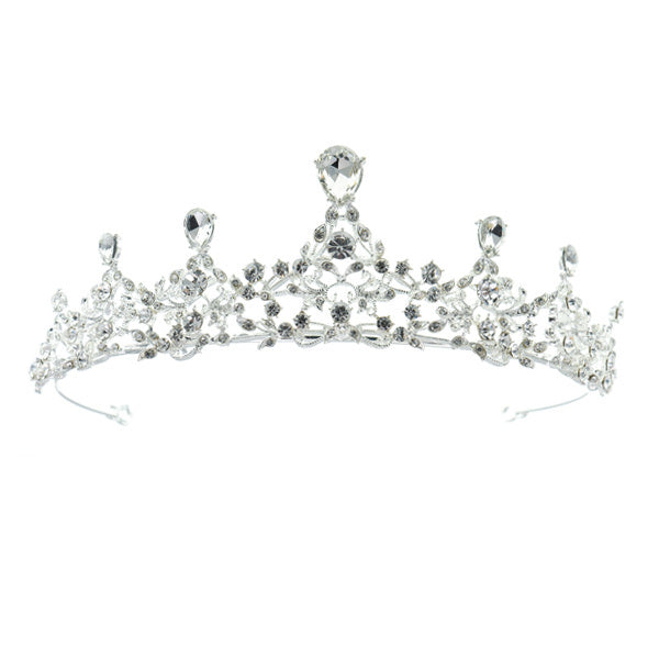 Tiara zilverkleurig kroonjuweel