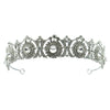 Tiara zilverkleurig ronde facetstenen