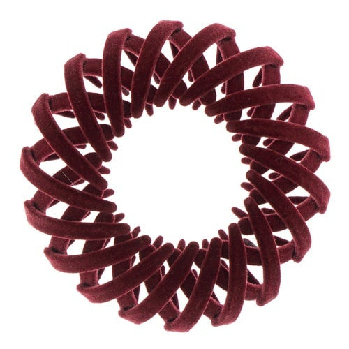 Vogelnest haarklem velours rood
