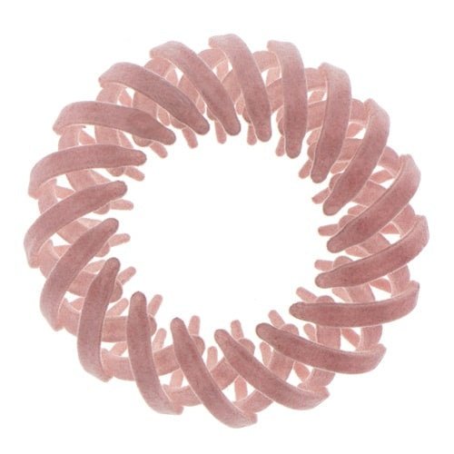 Vogelnest haarklem velours roze